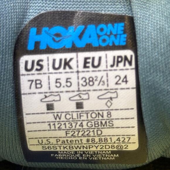 HOKA Clifton 8 Women’s Running Shoes – Blue/ Yellow Size 7B Athletic shoes - Picture 8 of 11